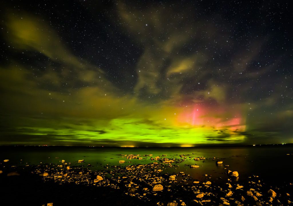 Aurora Borealis in Lake Michigan