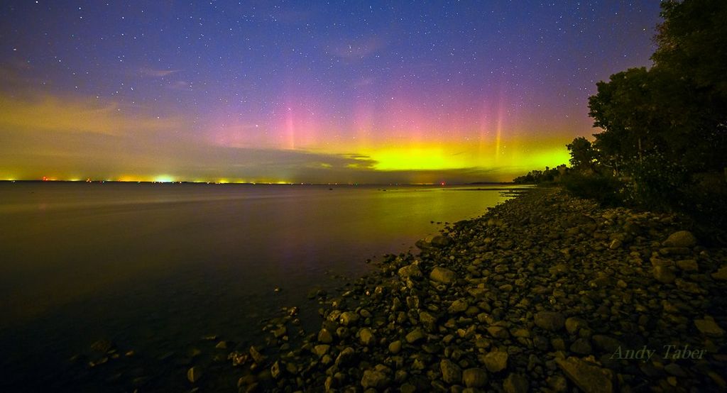 Aurora Borealis in Lake Michigan