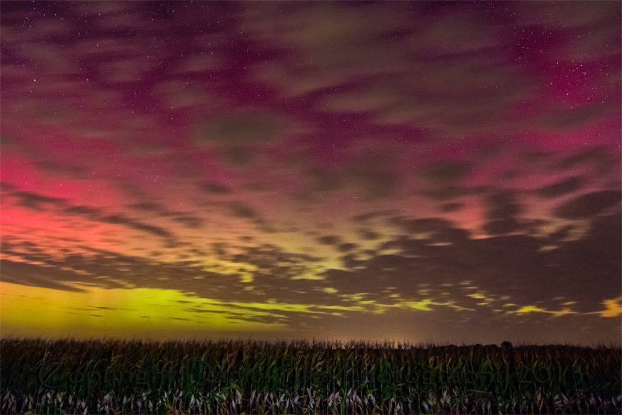 Aurora Borealis Middle of the thumb in Michigan