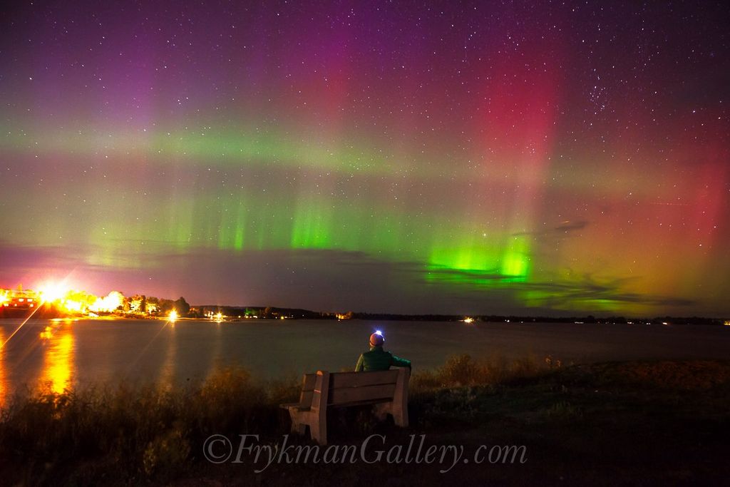 Aurora Borealis in Anclam Park, Baileys Harbor, Door County, Wisconsin